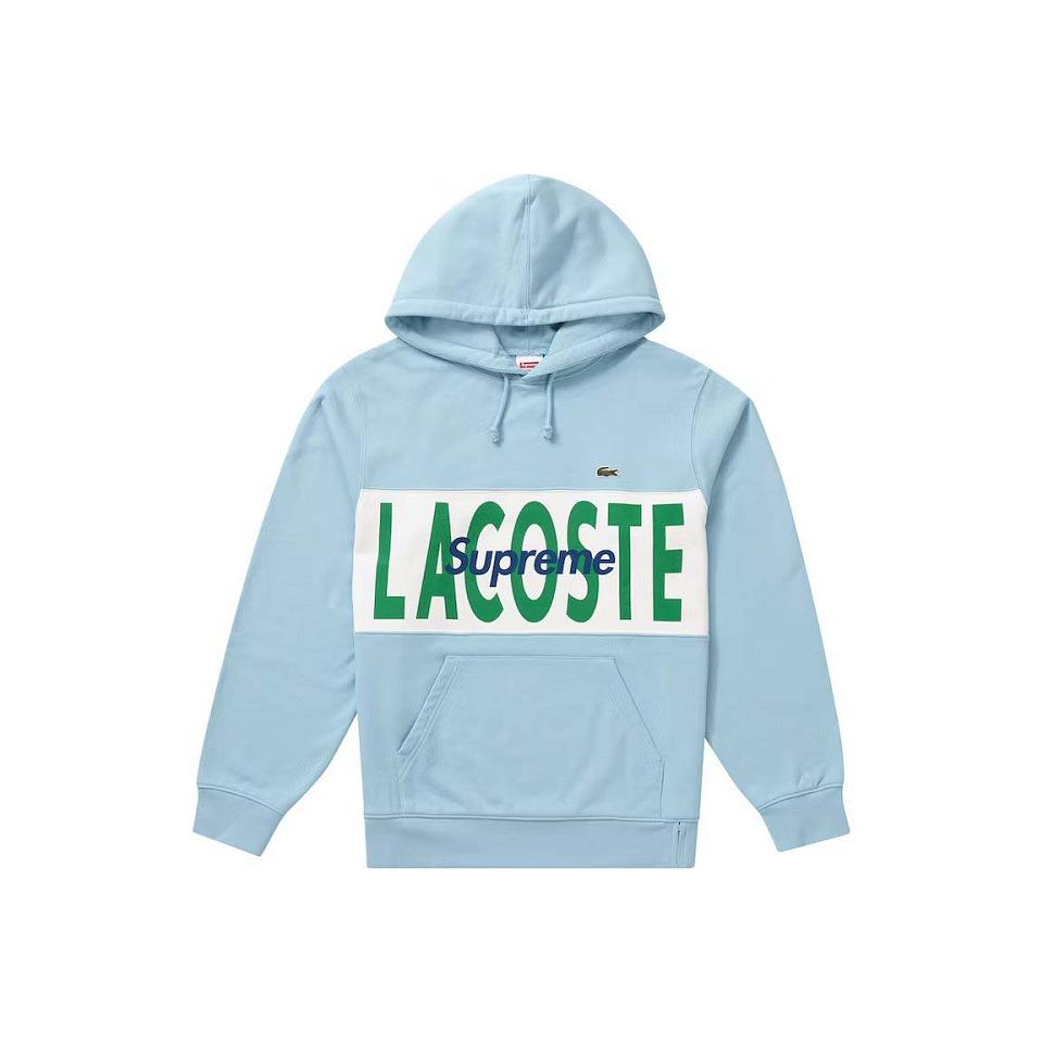 Sudaderas Supreme LACOSTE Logo Panel Encapuchado Azules | CL265LH