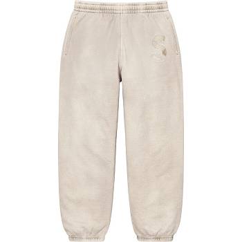 Pantalones Supreme Overdyed S Logo Sweatpant Beige | CL402MA