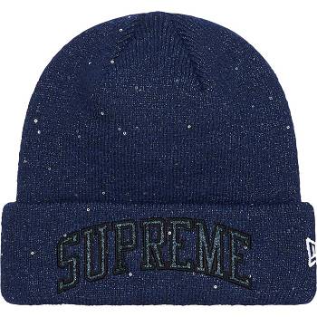 Sombreros Supreme New Era® Metallic Arc Beanie Azul Marino | CL145EX