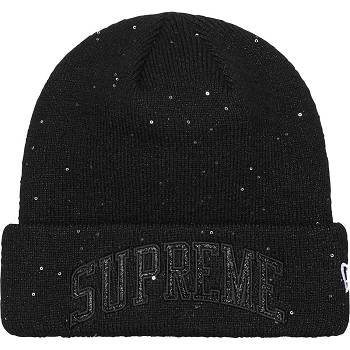 Sombreros Supreme New Era® Metallic Arc Beanie Negras | CL146RW