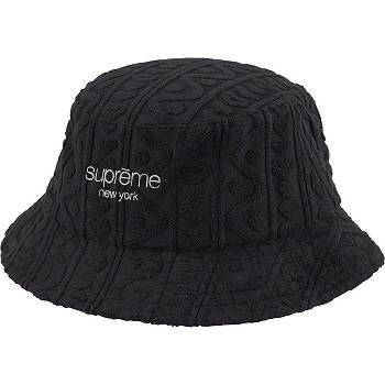 Sombreros Supreme Terry Pattern Crusher Negras | CL141NB