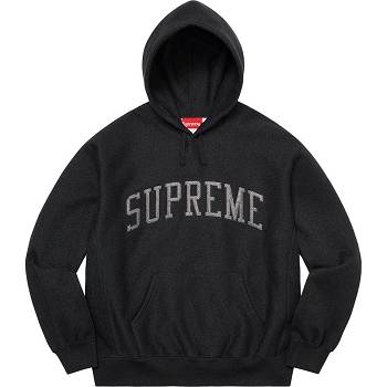 Sudaderas Supreme Glitter Arc Encapuchado Negras | CL298MA