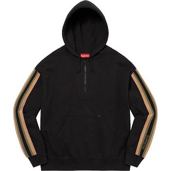 Sudaderas Supreme Half Zip Encapuchado Negras | CL293XF